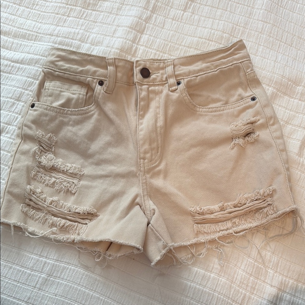 O’Neill Tan Distressed Women Shorts